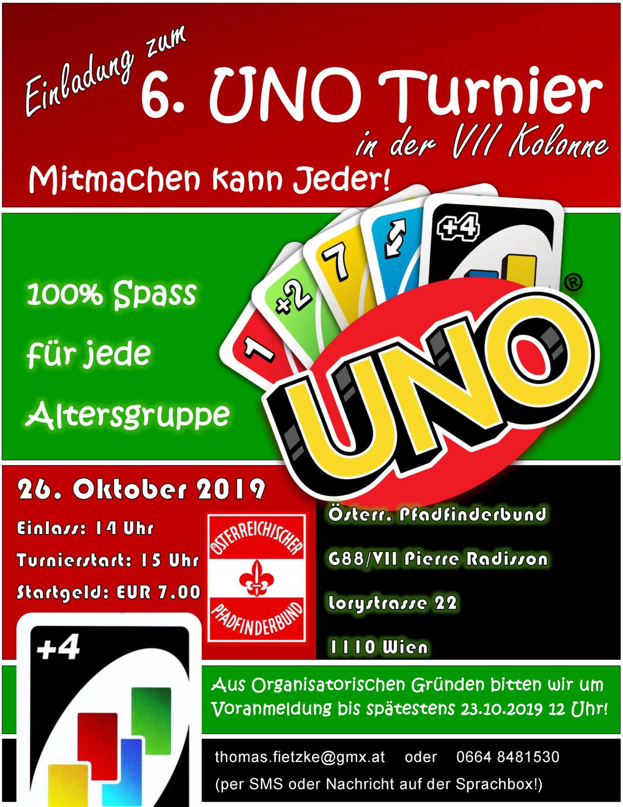 Uno Turnier @ 7er Pfadfinderheim